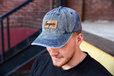 Denim Leather Patch Hat